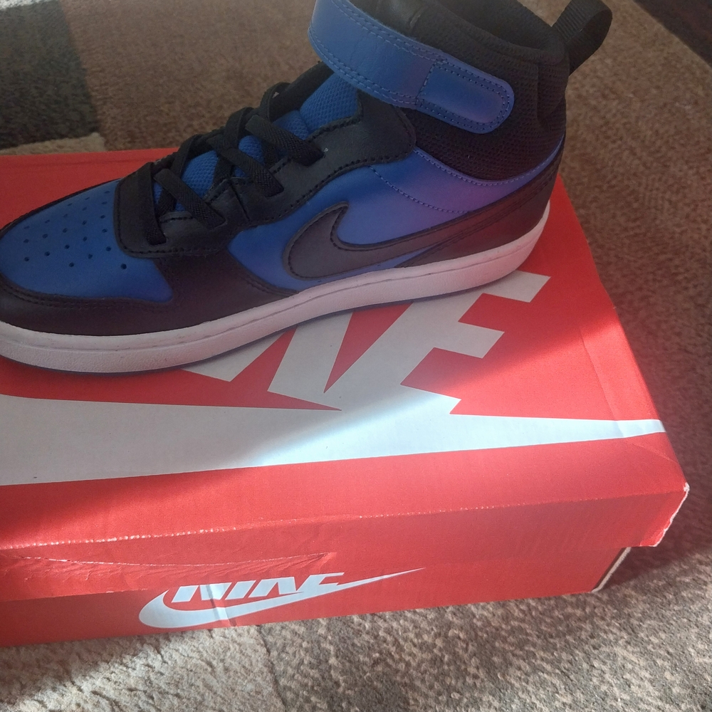 Nike Kids Black and Blue High-Top Sneakers